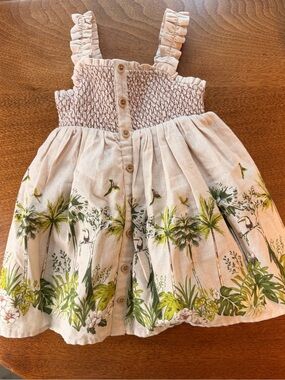 NWT Tommy Bahama Linen Sundress with Green Tropical Print